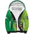 Personalised Rabbitohs And Raiders Rugby Sherpa Hoodie Aboriginal Mix Polynesian Pattern