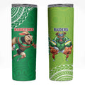 Rabbitohs And Raiders Rugby Skinny Tumbler Aboriginal Mix Polynesian Pattern
