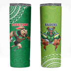 Rabbitohs And Raiders Rugby Skinny Tumbler Aboriginal Mix Polynesian Pattern
