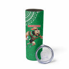 Rabbitohs And Raiders Rugby Skinny Tumbler Aboriginal Mix Polynesian Pattern
