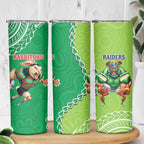 Rabbitohs And Raiders Rugby Skinny Tumbler Aboriginal Mix Polynesian Pattern