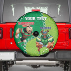 Personalised Rabbitohs And Raiders Rugby Spare Tire Cover Aboriginal Mix Polynesian Pattern