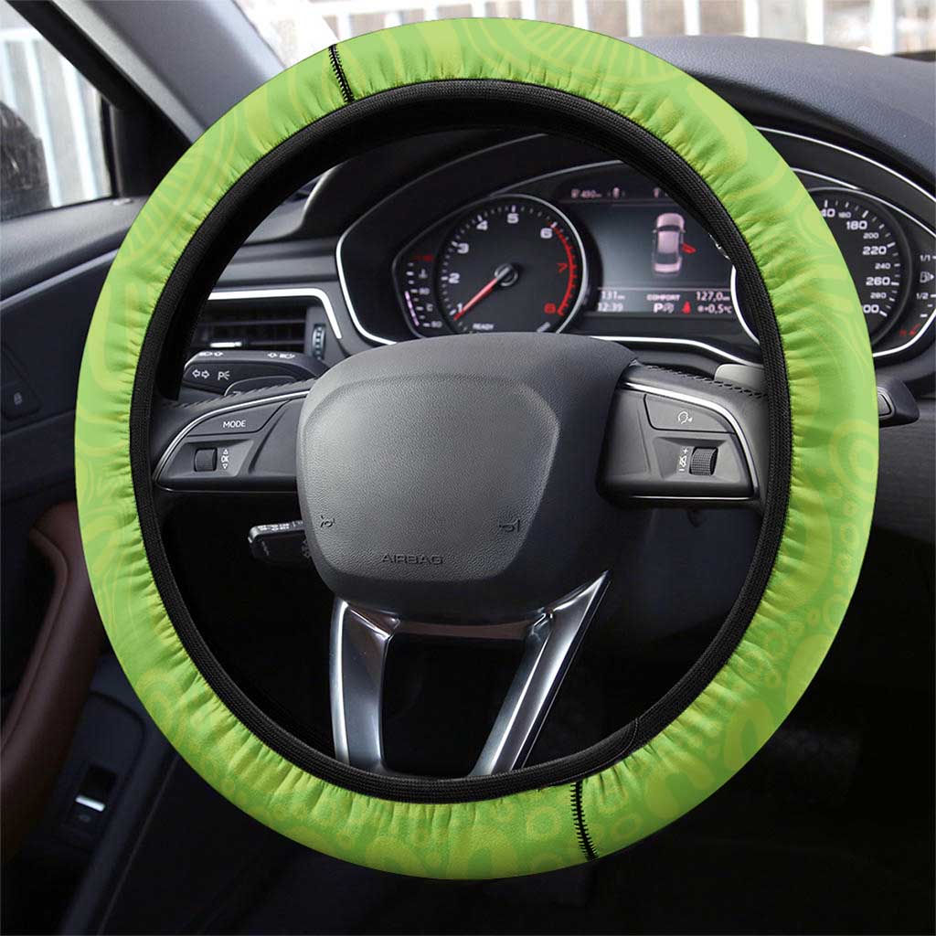 Rabbitohs And Raiders Rugby Steering Wheel Cover Aboriginal Mix Polynesian Pattern