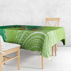 Personalised Rabbitohs And Raiders Rugby Tablecloth Aboriginal Mix Polynesian Pattern