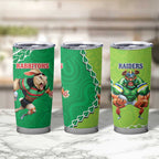 Rabbitohs And Raiders Rugby Tumbler Cup Aboriginal Mix Polynesian Pattern