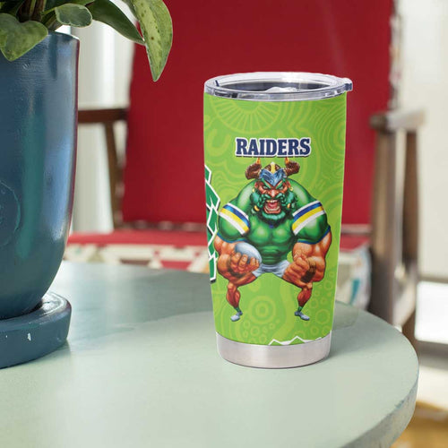 Rabbitohs And Raiders Rugby Tumbler Cup Aboriginal Mix Polynesian Pattern