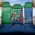 Personalised Rabbitohs And Knights Rugby Back Car Seat Cover Aboriginal Mix Polynesian Pattern
