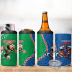 Rabbitohs And Knights Rugby 4 in 1 Can Cooler Tumbler Aboriginal Mix Polynesian Pattern