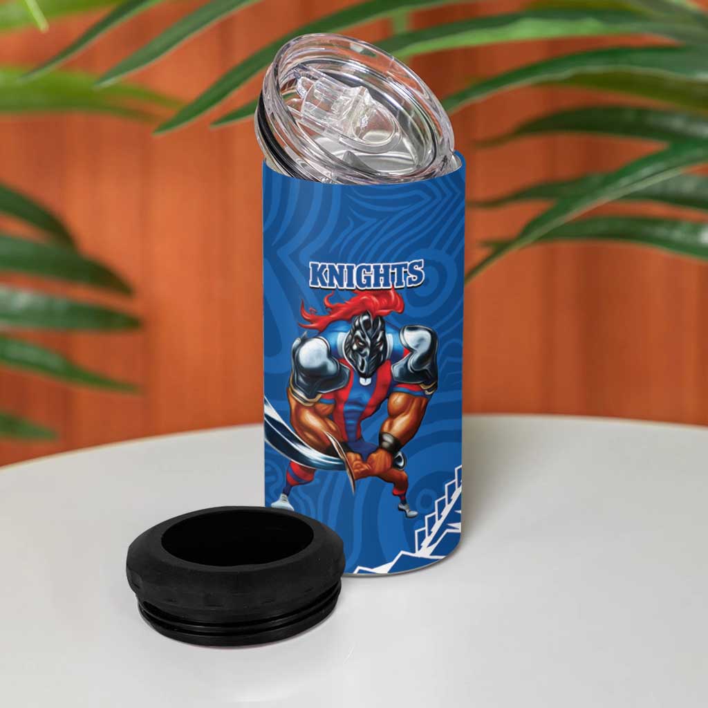 Rabbitohs And Knights Rugby 4 in 1 Can Cooler Tumbler Aboriginal Mix Polynesian Pattern