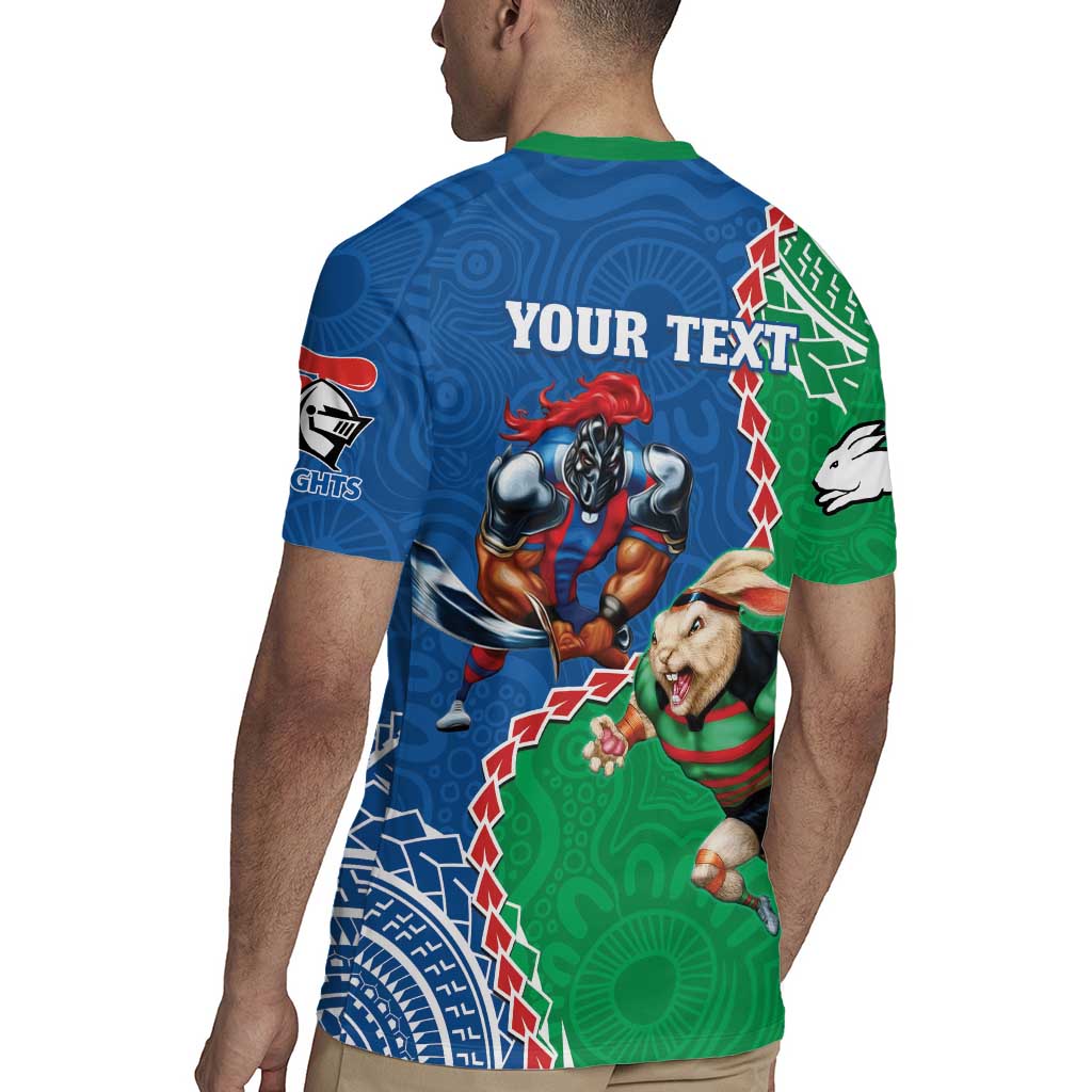 Personalised Rabbitohs And Knights Rugby Rugby Jersey Aboriginal Mix Polynesian Pattern