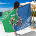 Personalised Rabbitohs And Knights Rugby Sarong Aboriginal Mix Polynesian Pattern