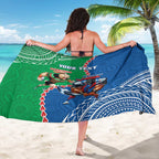 Personalised Rabbitohs And Knights Rugby Sarong Aboriginal Mix Polynesian Pattern