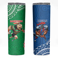 Rabbitohs And Knights Rugby Skinny Tumbler Aboriginal Mix Polynesian Pattern