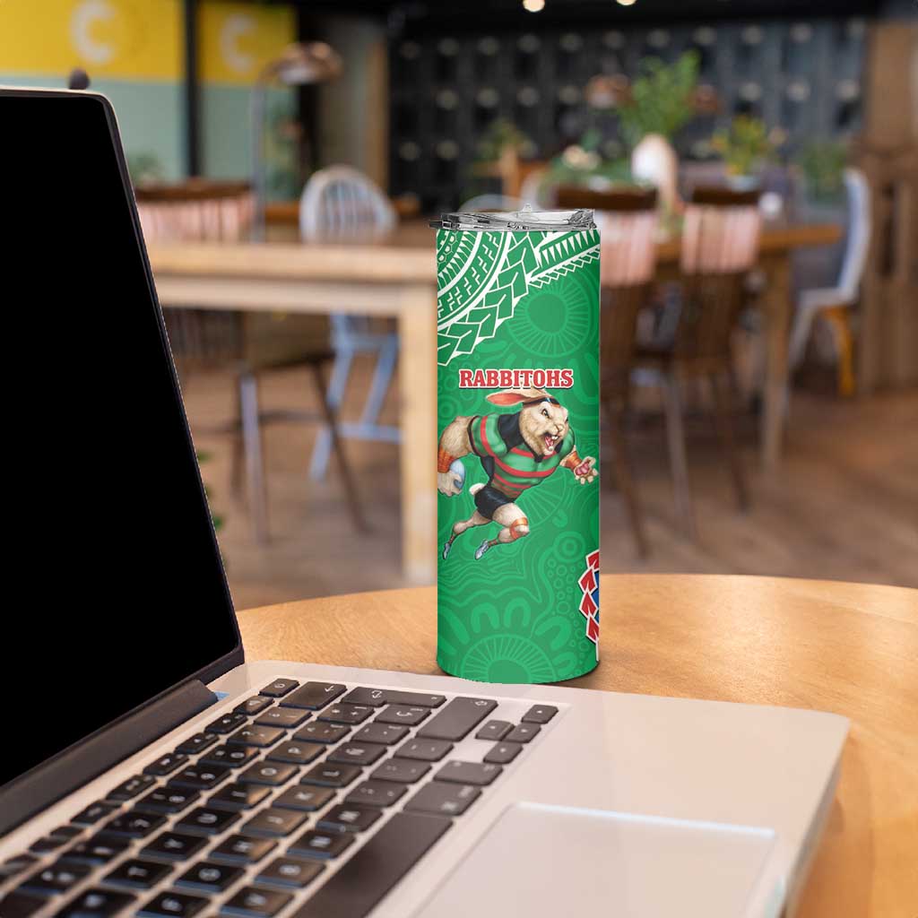 Rabbitohs And Knights Rugby Skinny Tumbler Aboriginal Mix Polynesian Pattern
