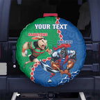 Personalised Rabbitohs And Knights Rugby Spare Tire Cover Aboriginal Mix Polynesian Pattern