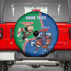 Personalised Rabbitohs And Knights Rugby Spare Tire Cover Aboriginal Mix Polynesian Pattern
