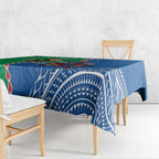 Personalised Rabbitohs And Knights Rugby Tablecloth Aboriginal Mix Polynesian Pattern