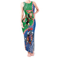 Personalised Rabbitohs And Knights Rugby Tank Maxi Dress Aboriginal Mix Polynesian Pattern