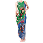 Personalised Rabbitohs And Knights Rugby Tank Maxi Dress Aboriginal Mix Polynesian Pattern