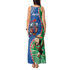Personalised Rabbitohs And Knights Rugby Tank Maxi Dress Aboriginal Mix Polynesian Pattern