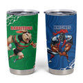 Rabbitohs And Knights Rugby Tumbler Cup Aboriginal Mix Polynesian Pattern