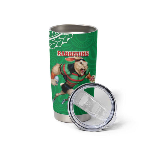 Rabbitohs And Knights Rugby Tumbler Cup Aboriginal Mix Polynesian Pattern