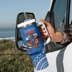 Rabbitohs And Knights Rugby Tumbler With Handle Aboriginal Mix Polynesian Pattern