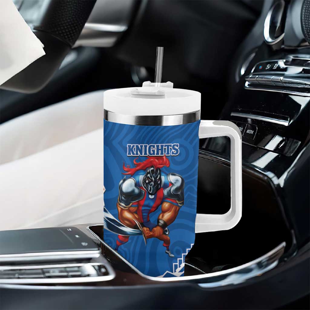 Rabbitohs And Knights Rugby Tumbler With Handle Aboriginal Mix Polynesian Pattern