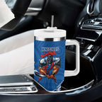 Rabbitohs And Knights Rugby Tumbler With Handle Aboriginal Mix Polynesian Pattern