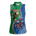 Personalised Rabbitohs And Knights Rugby Women Sleeveless Polo Shirt Aboriginal Mix Polynesian Pattern