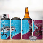 Eagles And Sharks Rugby 4 in 1 Can Cooler Tumbler Aboriginal Mix Polynesian Pattern