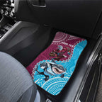Personalised Eagles And Sharks Rugby Car Mats Aboriginal Mix Polynesian Pattern
