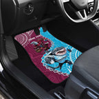 Personalised Eagles And Sharks Rugby Car Mats Aboriginal Mix Polynesian Pattern