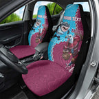 Personalised Eagles And Sharks Rugby Car Seat Cover Aboriginal Mix Polynesian Pattern