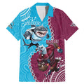 Personalised Eagles And Sharks Rugby Family Matching Mermaid Dress and Hawaiian Shirt Aboriginal Mix Polynesian Pattern