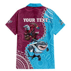 Personalised Eagles And Sharks Rugby Family Matching Mermaid Dress and Hawaiian Shirt Aboriginal Mix Polynesian Pattern