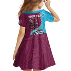 Personalised Eagles And Sharks Rugby Family Matching Off Shoulder Short Dress and Hawaiian Shirt Aboriginal Mix Polynesian Pattern