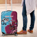 Personalised Eagles And Sharks Rugby Luggage Cover Aboriginal Mix Polynesian Pattern
