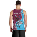 Personalised Eagles And Sharks Rugby Men Tank Top Aboriginal Mix Polynesian Pattern