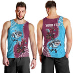 Personalised Eagles And Sharks Rugby Men Tank Top Aboriginal Mix Polynesian Pattern
