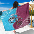 Personalised Eagles And Sharks Rugby Sarong Aboriginal Mix Polynesian Pattern