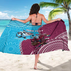 Personalised Eagles And Sharks Rugby Sarong Aboriginal Mix Polynesian Pattern