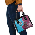 Personalised Eagles And Sharks Rugby Shoulder Handbag Aboriginal Mix Polynesian Pattern