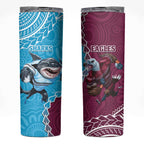 Eagles And Sharks Rugby Skinny Tumbler Aboriginal Mix Polynesian Pattern