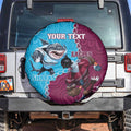 Personalised Eagles And Sharks Rugby Spare Tire Cover Aboriginal Mix Polynesian Pattern