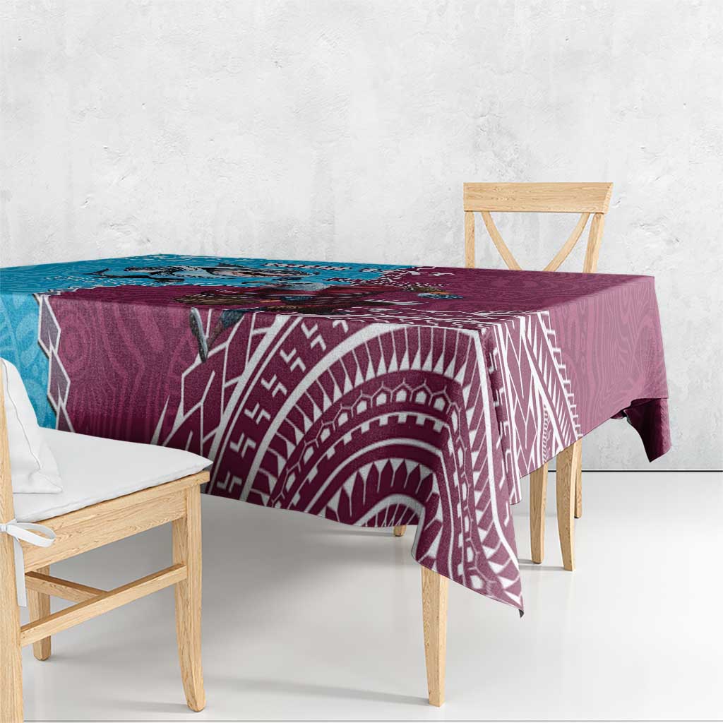 Personalised Eagles And Sharks Rugby Tablecloth Aboriginal Mix Polynesian Pattern