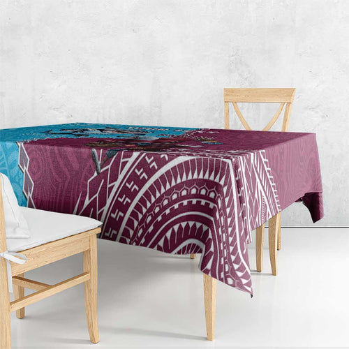 Personalised Eagles And Sharks Rugby Tablecloth Aboriginal Mix Polynesian Pattern