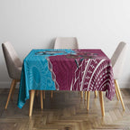 Personalised Eagles And Sharks Rugby Tablecloth Aboriginal Mix Polynesian Pattern