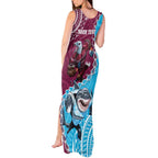 Personalised Eagles And Sharks Rugby Tank Maxi Dress Aboriginal Mix Polynesian Pattern