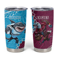 Eagles And Sharks Rugby Tumbler Cup Aboriginal Mix Polynesian Pattern
